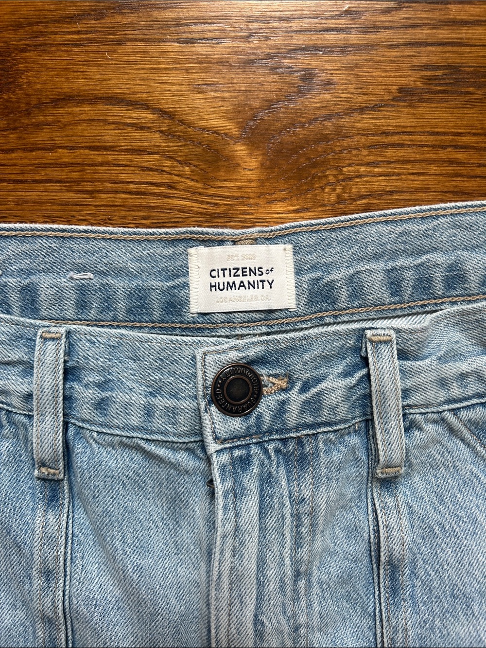 Citizens of Humanity Ayla Cargo Baggy Jeans Cloud Nine Light Blue Size 28 NWOT - Picture 3 of 10